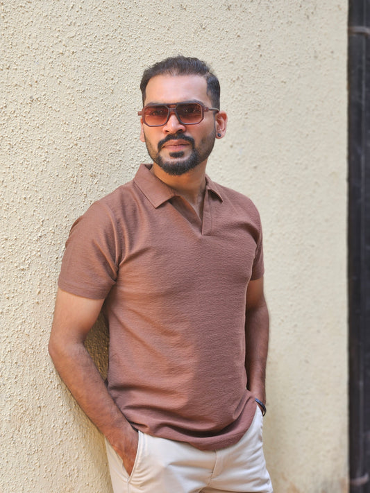 Brown Collar Tshirt
