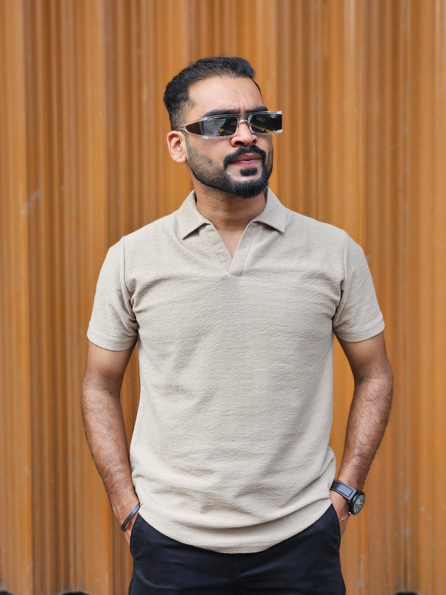 Cream Collar Tshirt