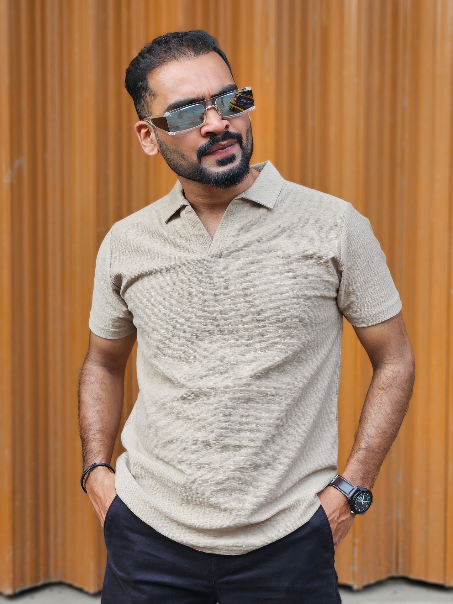 Cream Collar Tshirt