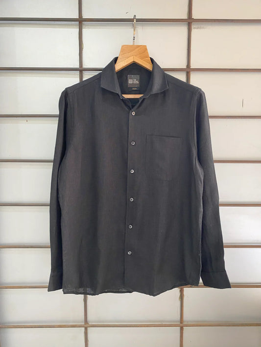 PURE BLACK LINEN SHIRT 60'S LEE