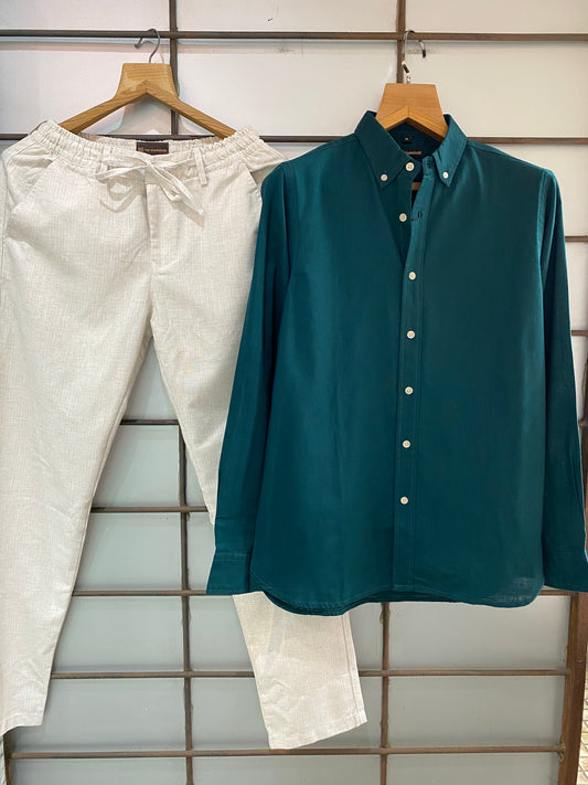 Best Selling Cotton Linen Pair- Bottle Green