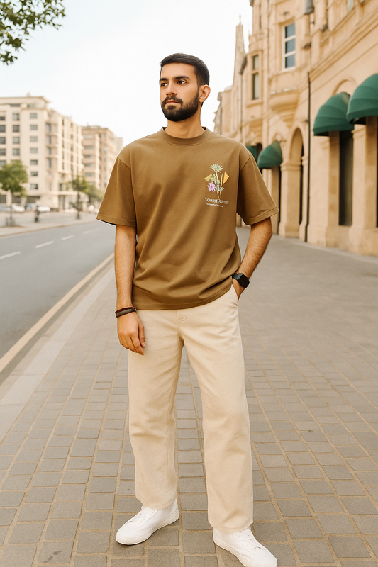 Brown Time Will Tell Oversize Tshirt