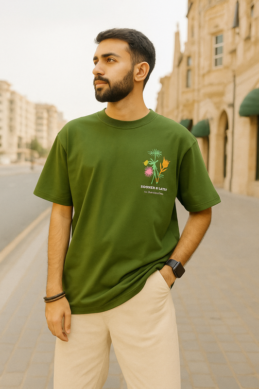 Green Time Will Tell Oversized Tshirt