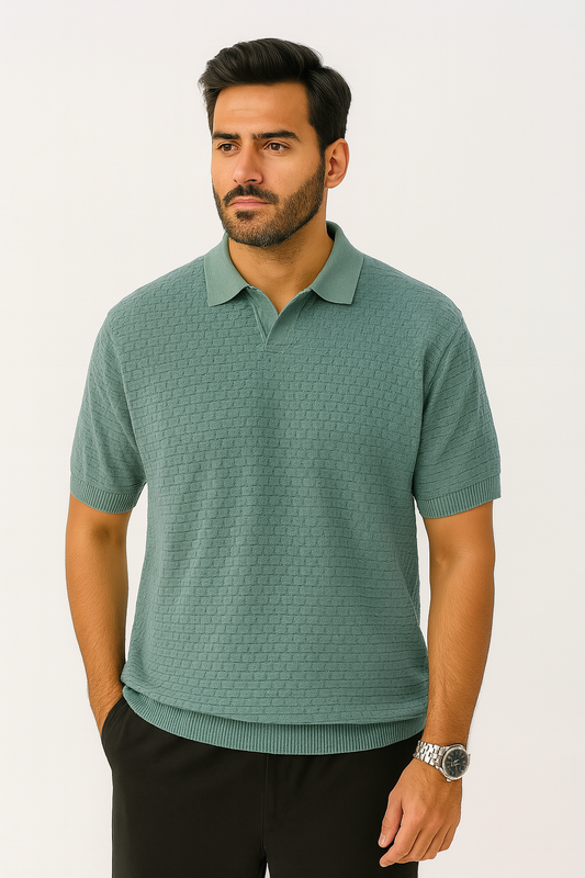 Knitted collar T-shirt