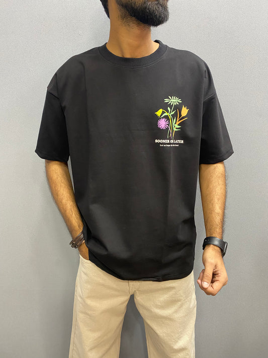 Black Time Will Tell Oversize Tshirt