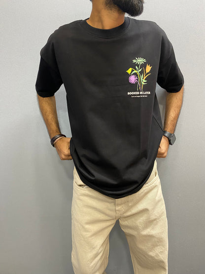 Black Time Will Tell Oversize Tshirt