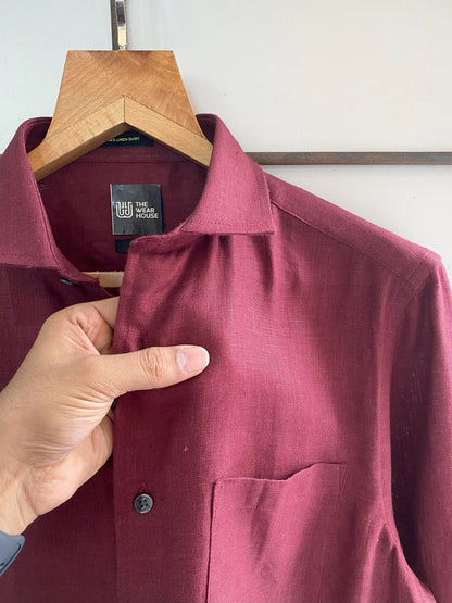 PURE MAROON LINEN SHIRT 60'S LEE