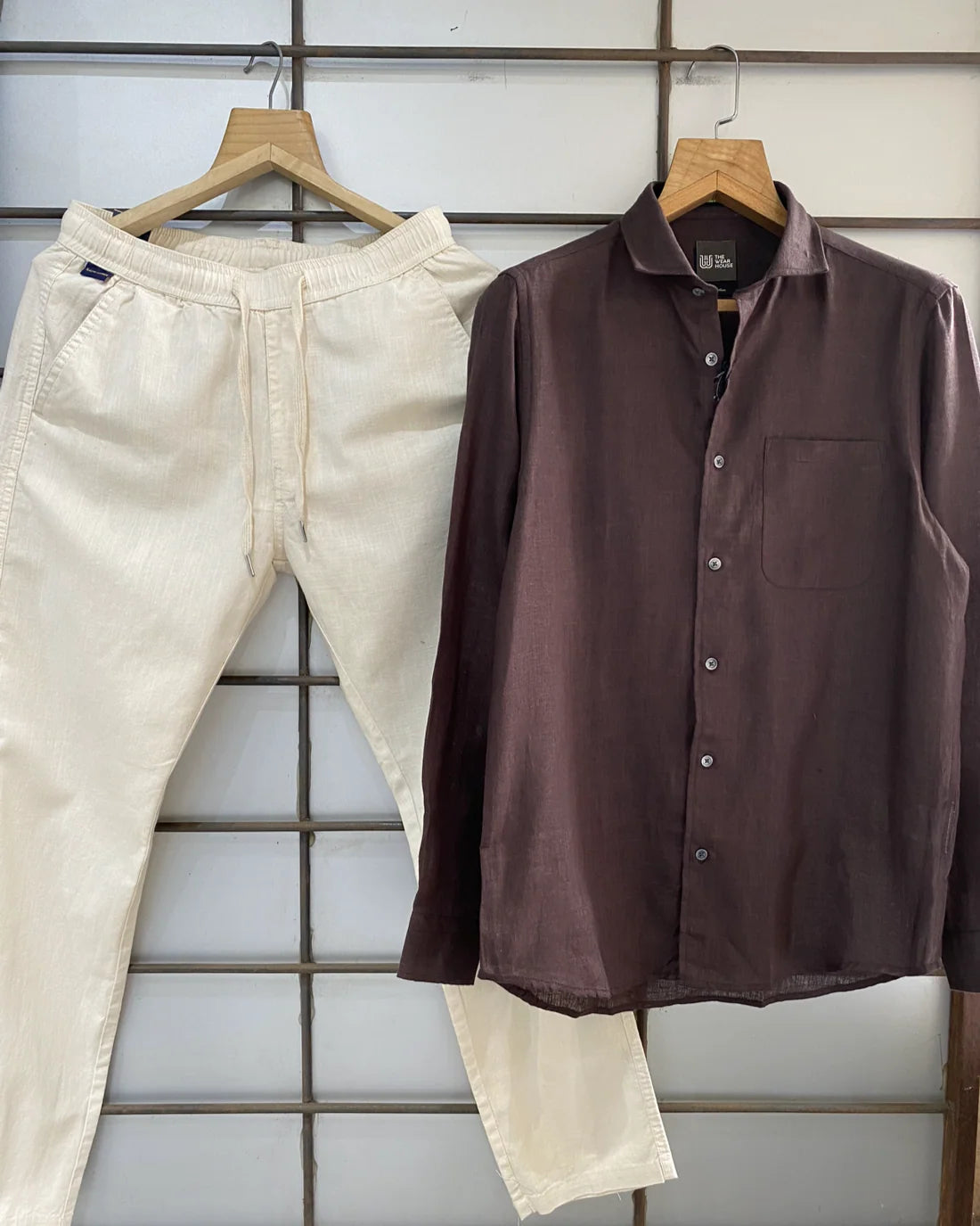 COFFEE LINEN SHIRT 60'S LEE