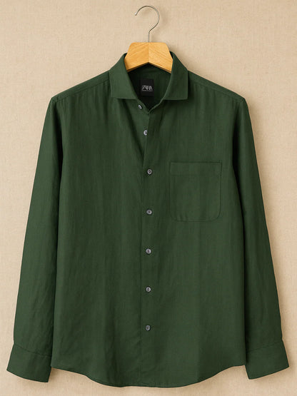 PURE OLIVE LINEN SHIRT 60'S LEE