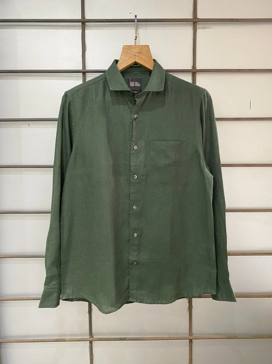 PURE OLIVE LINEN SHIRT 60'S LEE