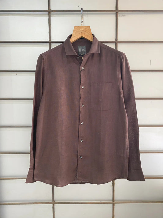 COFFEE LINEN SHIRT 60'S LEE