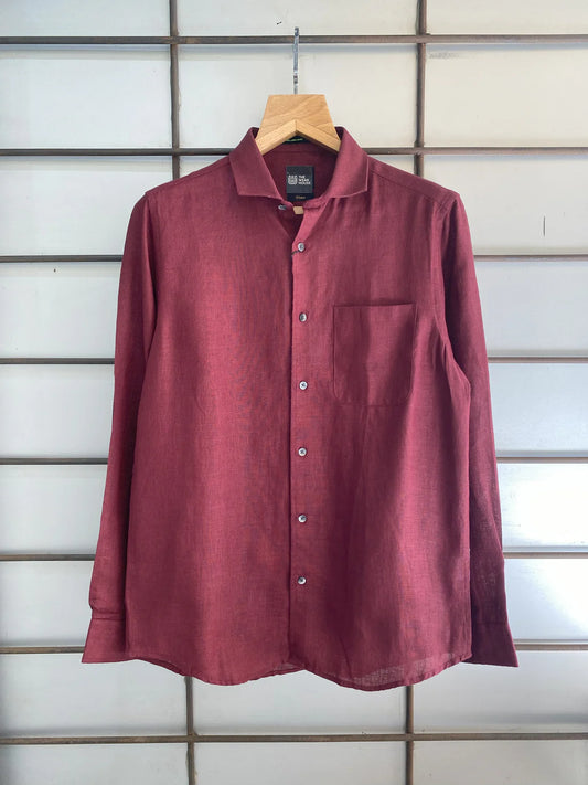 PURE MAROON LINEN SHIRT 60'S LEE