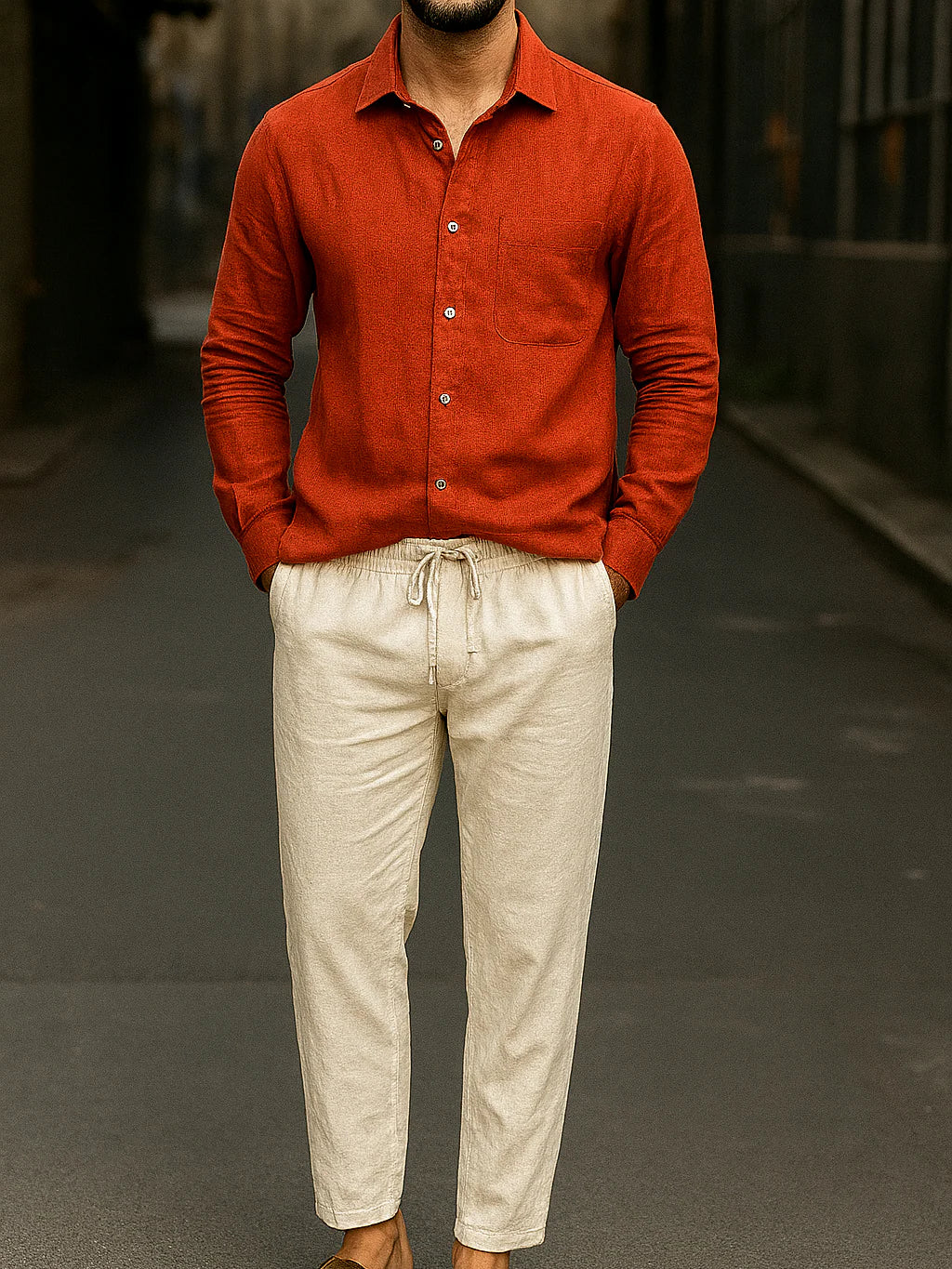 PURE RUST LINEN SHIRT 60'S LEE