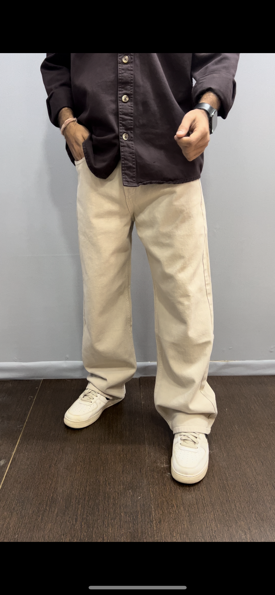Beige Baggy Denims