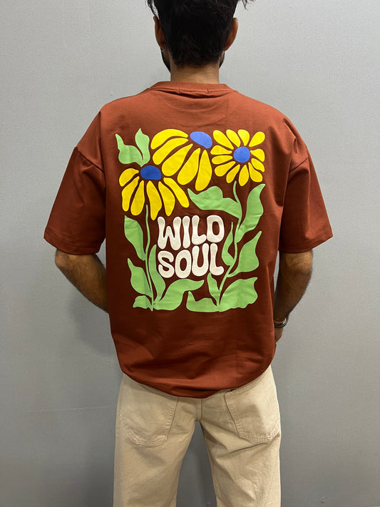 Brown Wild Soul Oversized Tshirt