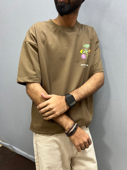Brown Time Will Tell Oversize Tshirt