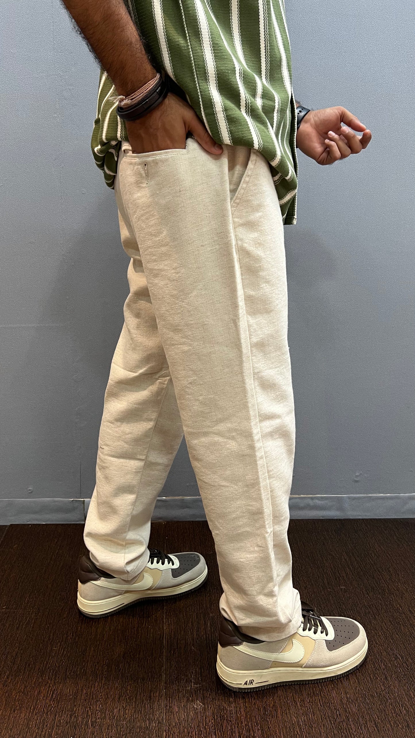 Beige Linen Pants