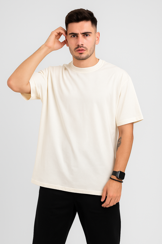 Round Neck Plain T shirt White