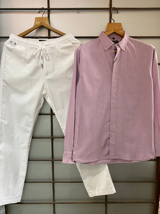Best Selling Cotton Linen Pair - Light Pink.