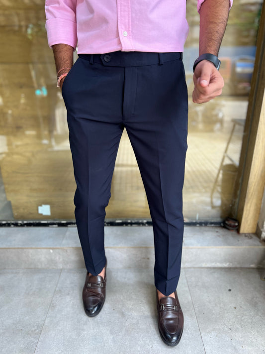 Formal trousers With Elastic Belt